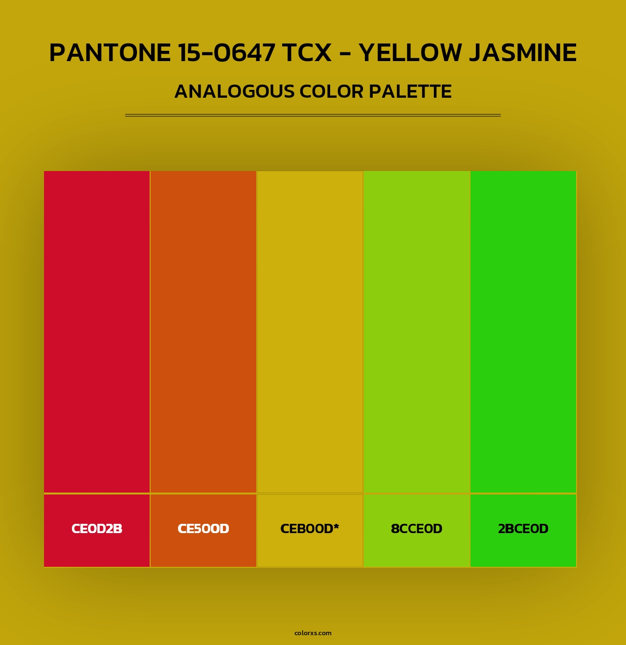 PANTONE 15-0647 TCX - Yellow Jasmine - Analogous Color Palette