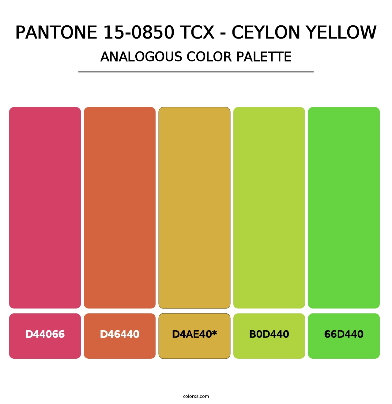 PANTONE 15-0850 TCX - Ceylon Yellow - Analogous Color Palette