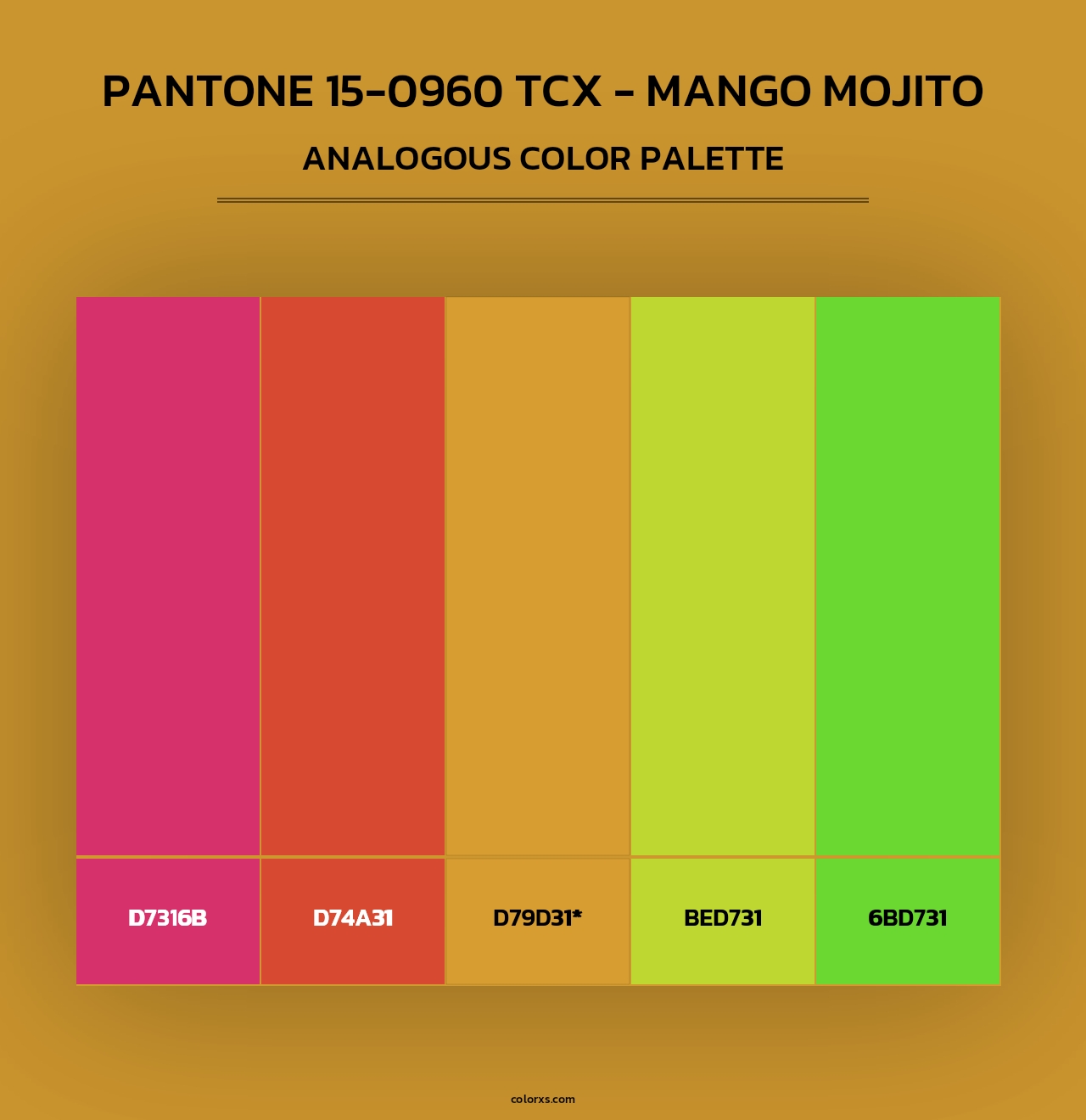 Pantone 15-0960 TCX - Mango Mojito - Analogous Color Palette