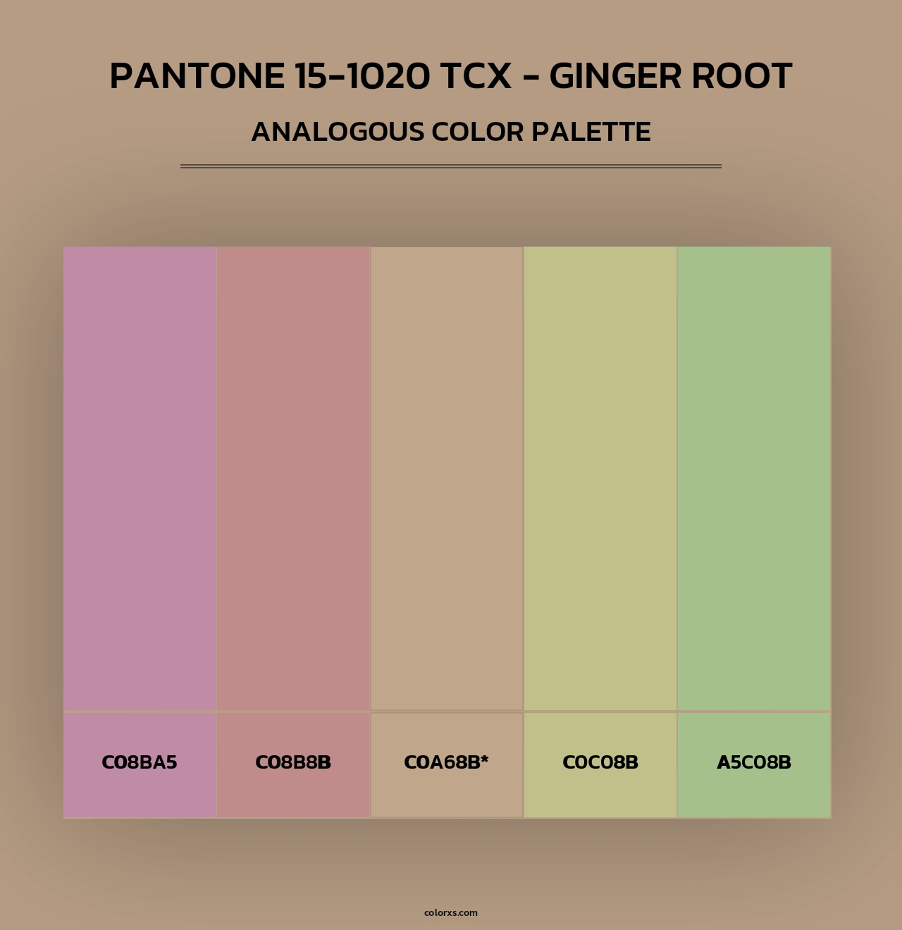 PANTONE 15-1020 TCX - Ginger Root - Analogous Color Palette
