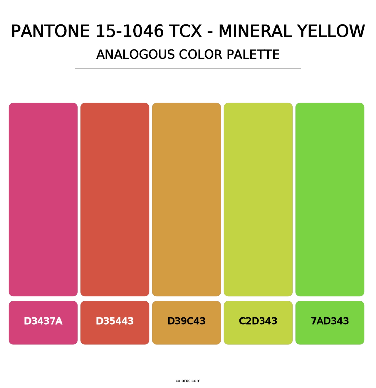 PANTONE 15-1046 TCX - Mineral Yellow - Analogous Color Palette
