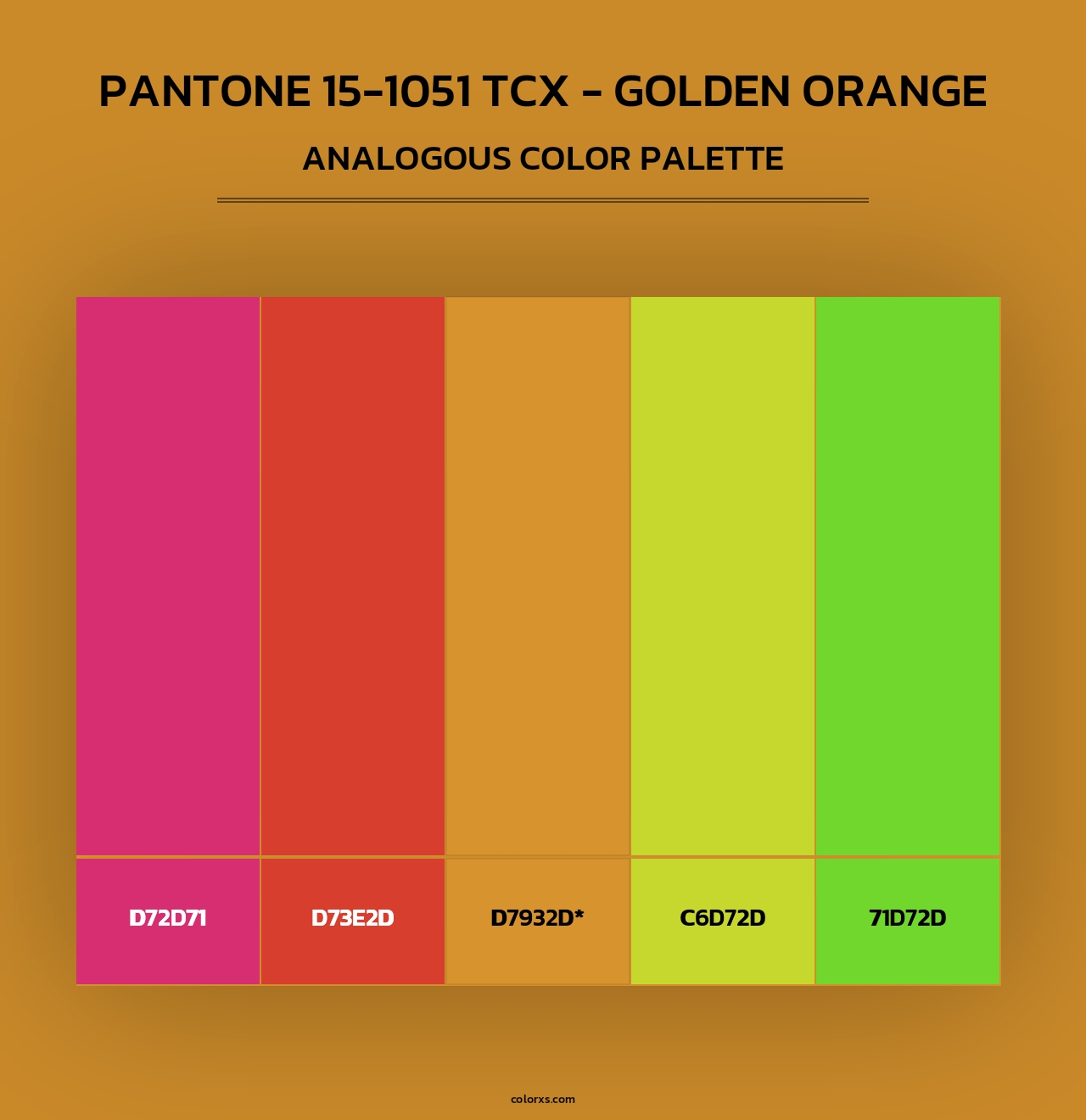 Pantone 15-1051 TCX - Golden Orange - Analogous Color Palette