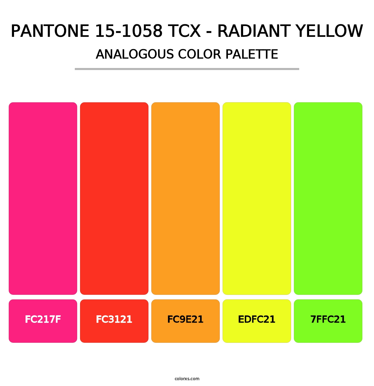 PANTONE 15-1058 TCX - Radiant Yellow - Analogous Color Palette