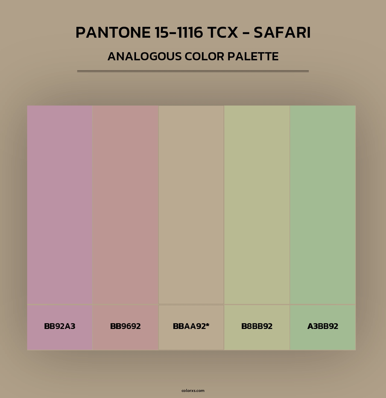 PANTONE 15-1116 TCX - Safari - Analogous Color Palette