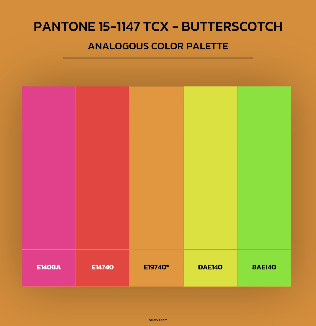 Pantone 15-1147 TCX - Butterscotch - Analogous Color Palette