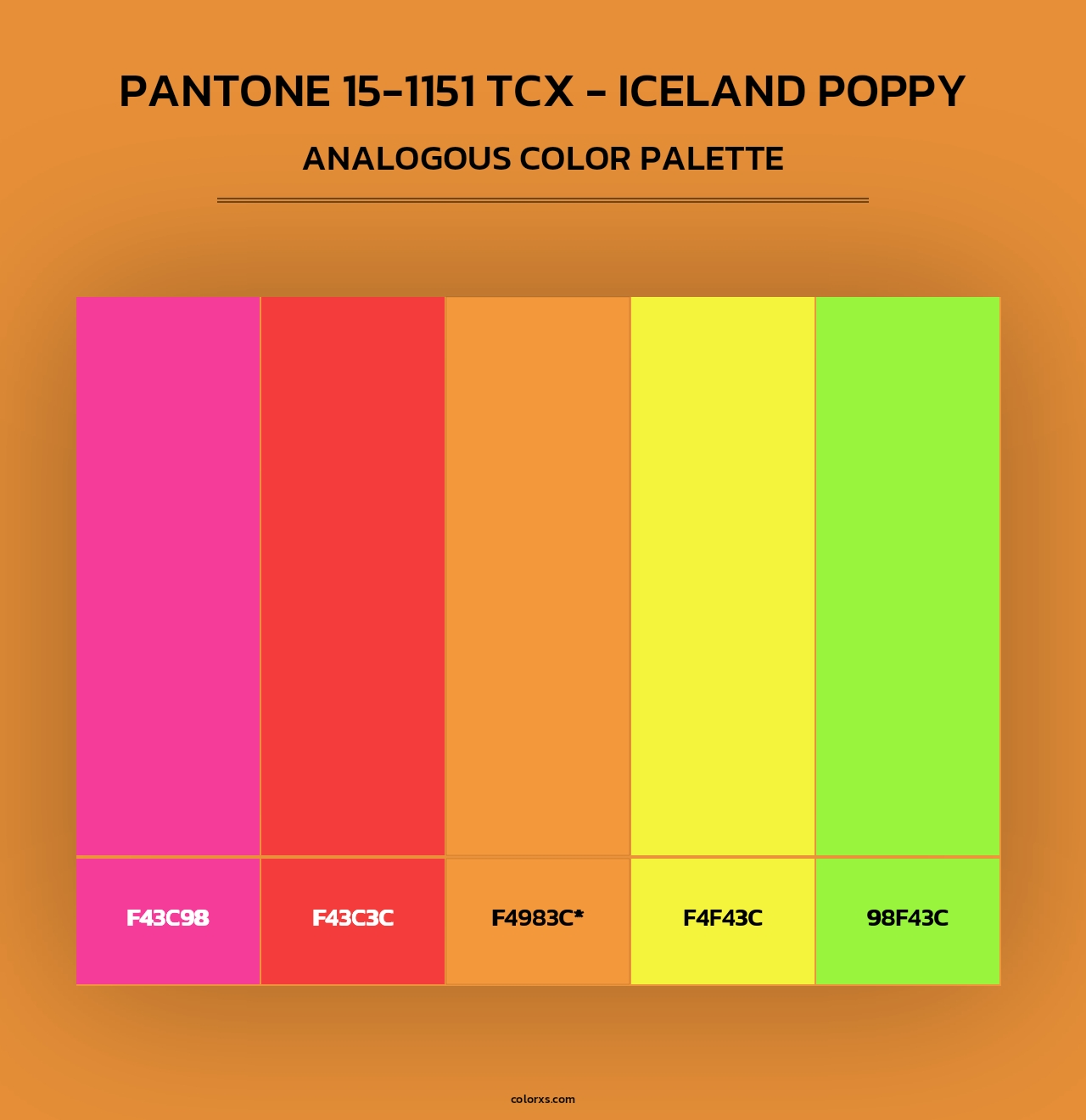 PANTONE 15-1151 TCX - Iceland Poppy - Analogous Color Palette