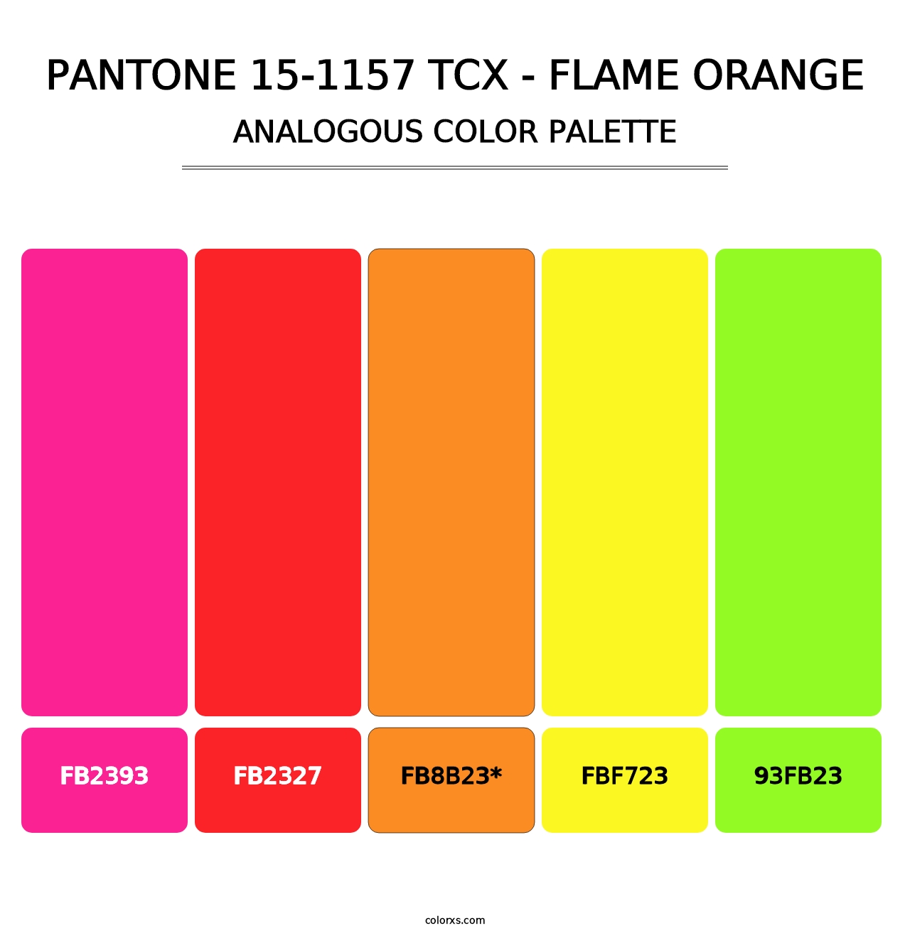 PANTONE 15-1157 TCX - Flame Orange - Analogous Color Palette