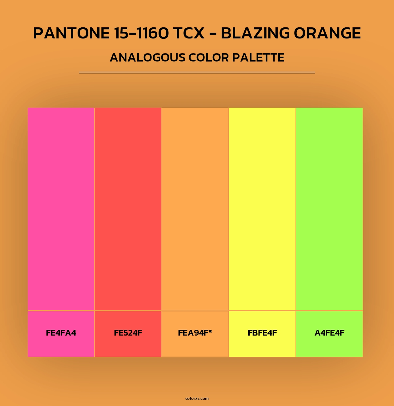 PANTONE 15-1160 TCX - Blazing Orange - Analogous Color Palette