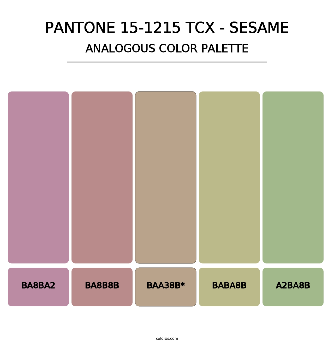 PANTONE 15-1215 TCX - Sesame - Analogous Color Palette