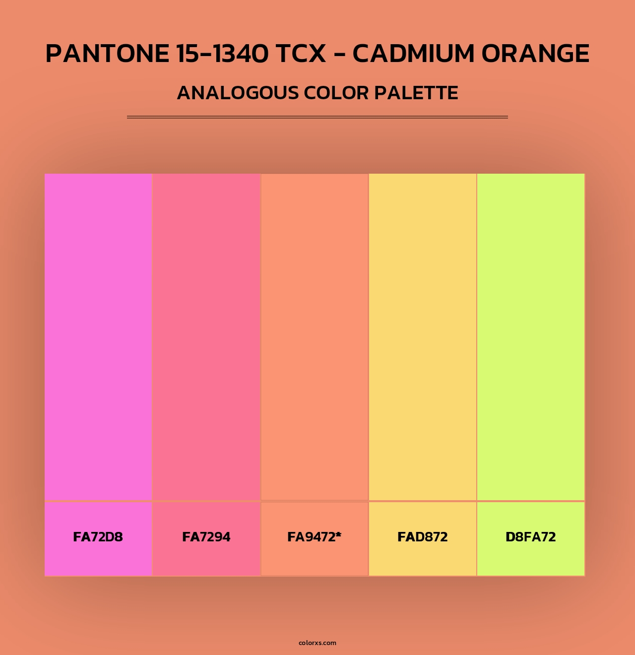 PANTONE 15-1340 TCX - Cadmium Orange - Analogous Color Palette