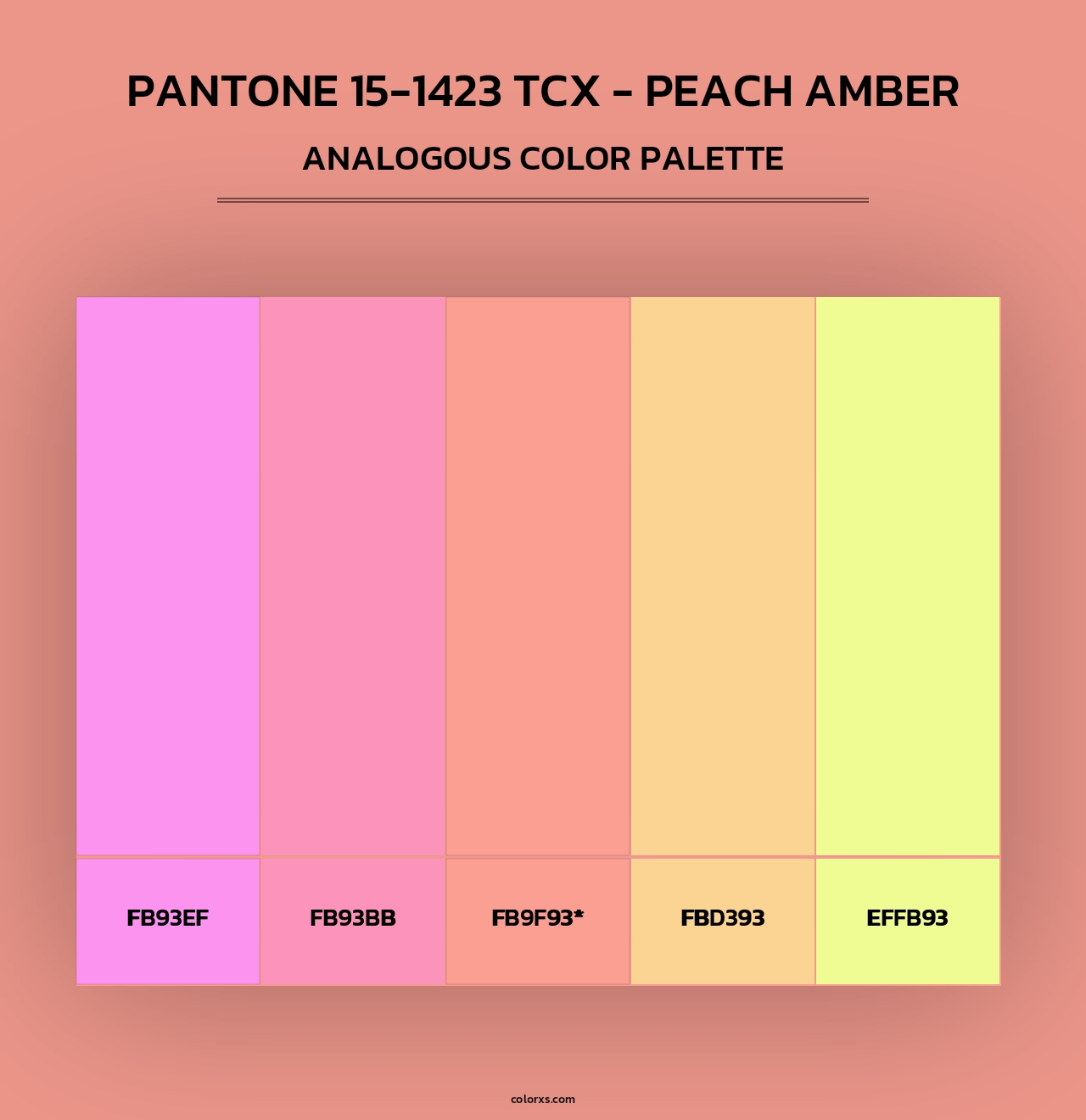 PANTONE 15-1423 TCX - Peach Amber - Analogous Color Palette
