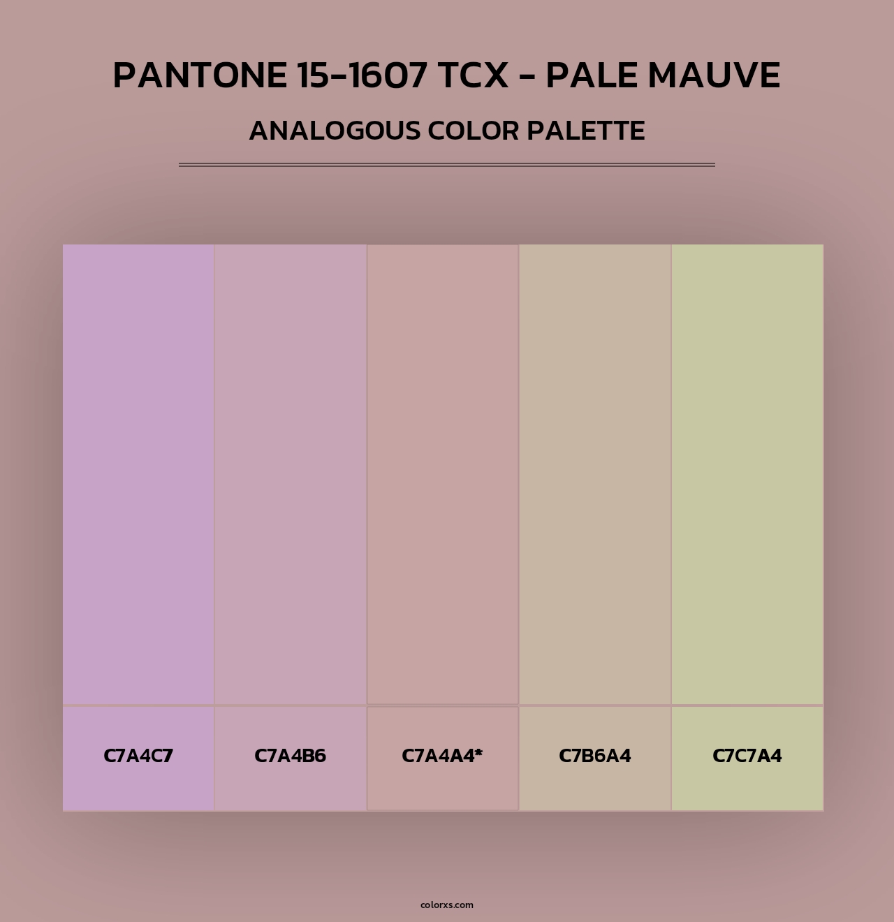 PANTONE 15-1607 TCX - Pale Mauve - Analogous Color Palette
