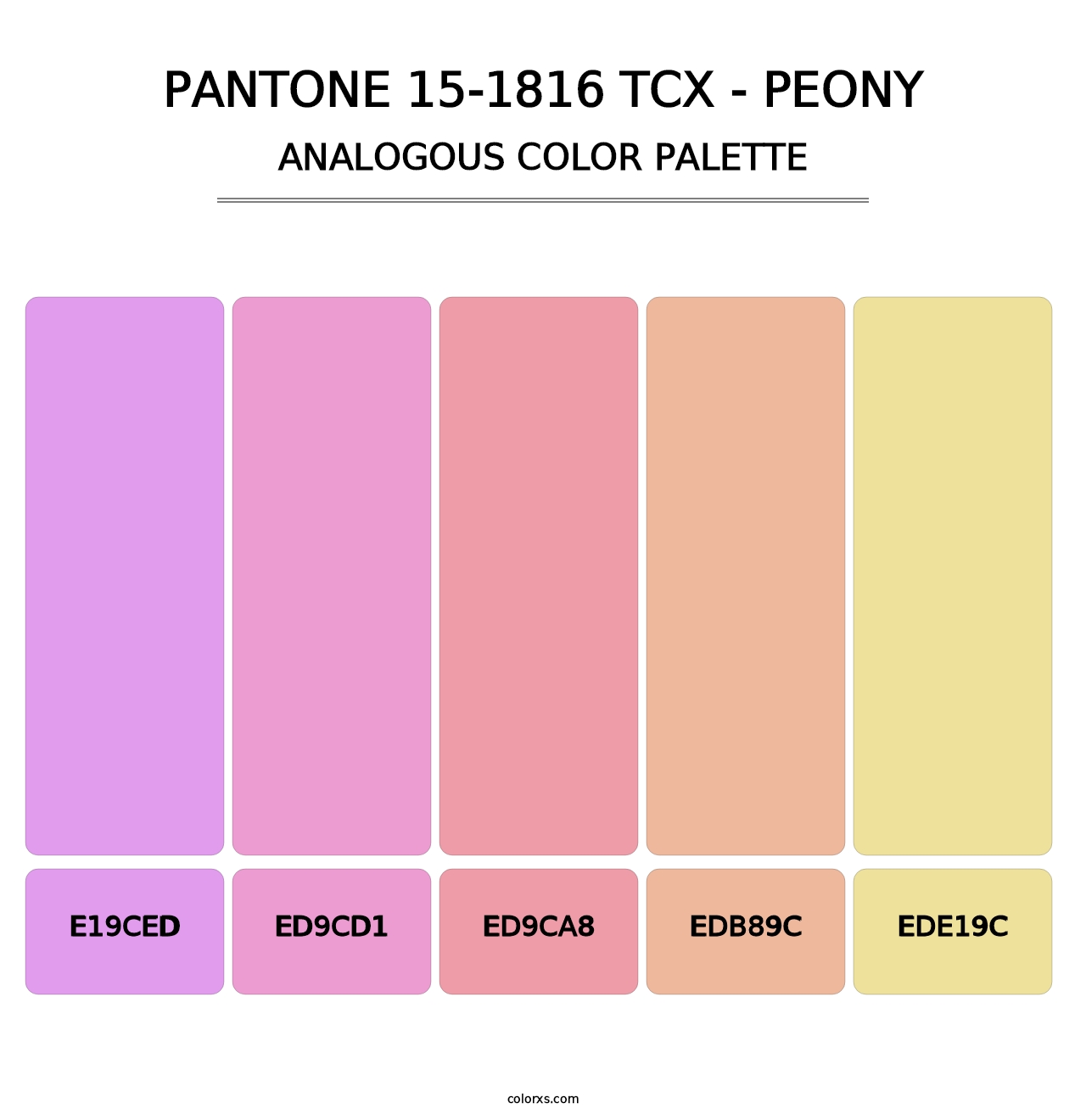 PANTONE 15-1816 TCX - Peony - Analogous Color Palette