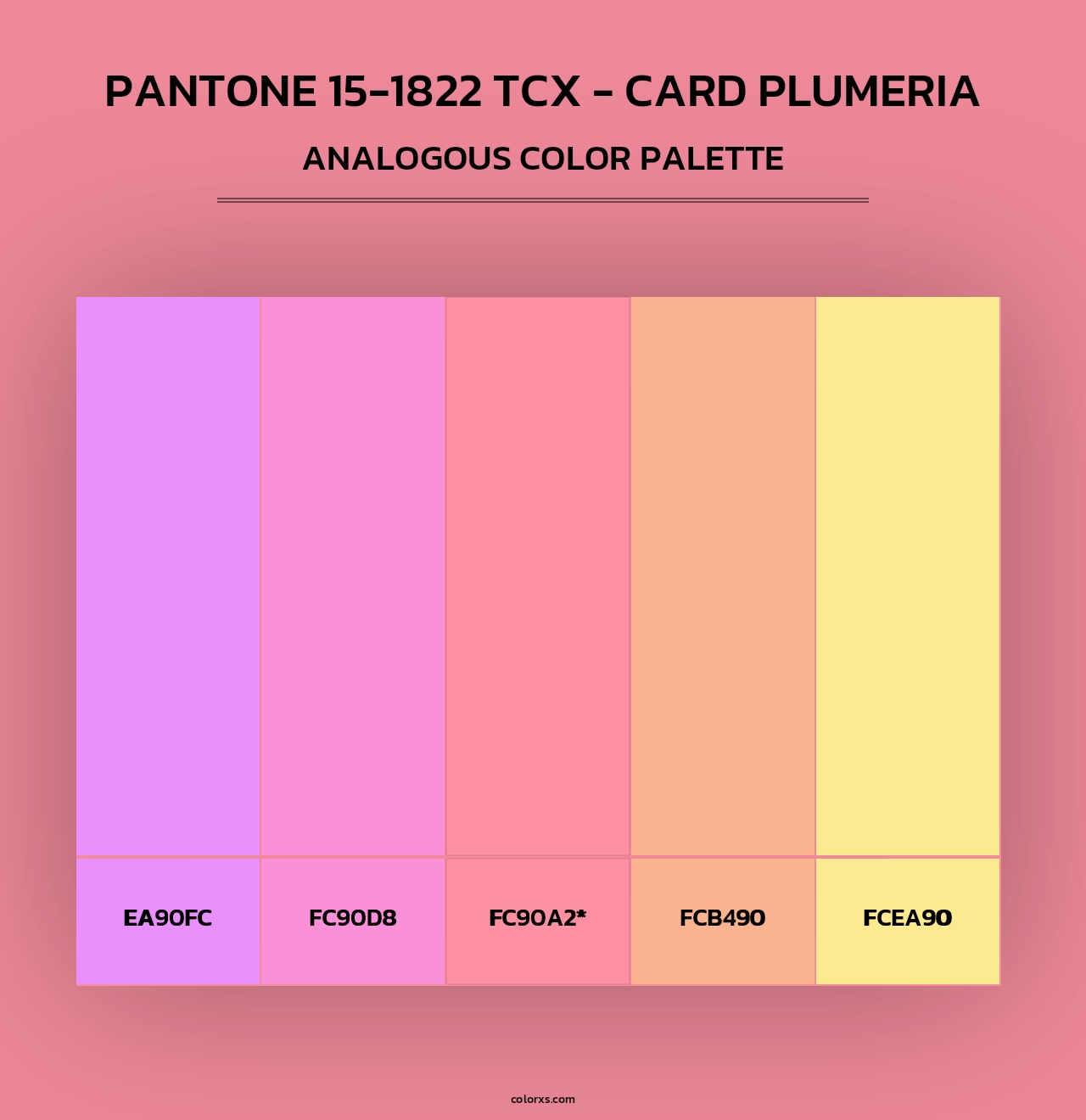 Pantone 15-1822 TCX - Card Plumeria - Analogous Color Palette