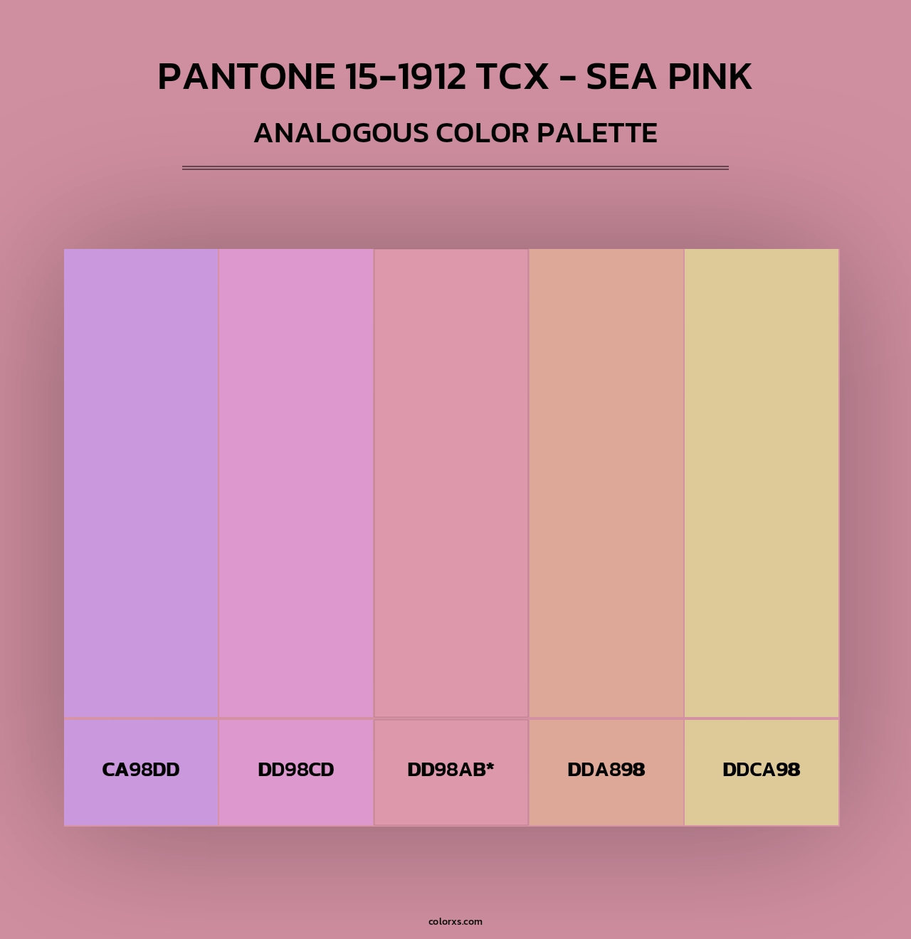 Pantone 15-1912 TCX - Sea Pink - Analogous Color Palette