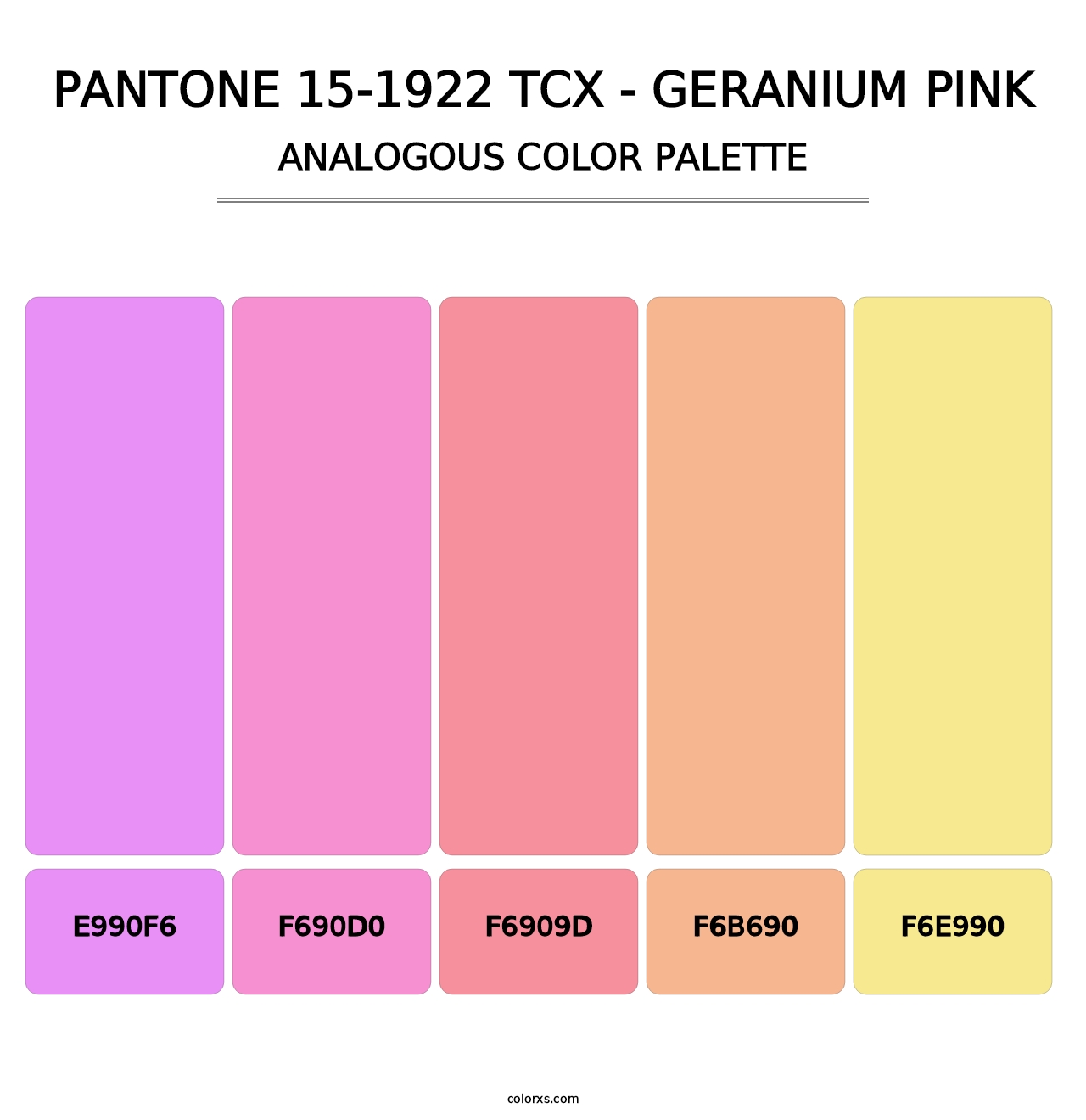 PANTONE 15-1922 TCX - Geranium Pink - Analogous Color Palette