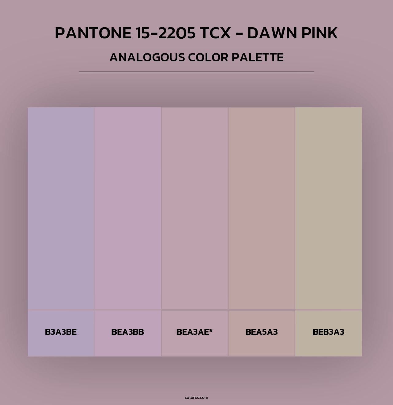 Pantone 15-2205 TCX - Dawn Pink - Analogous Color Palette