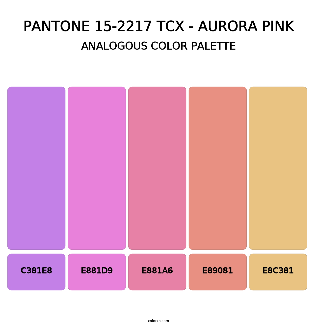 PANTONE 15-2217 TCX - Aurora Pink - Analogous Color Palette
