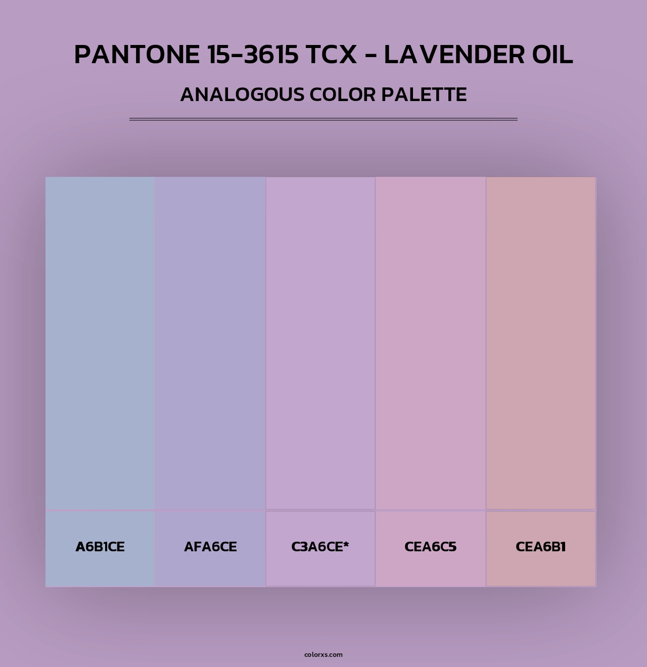 PANTONE 15-3615 TCX - Lavender Oil - Analogous Color Palette