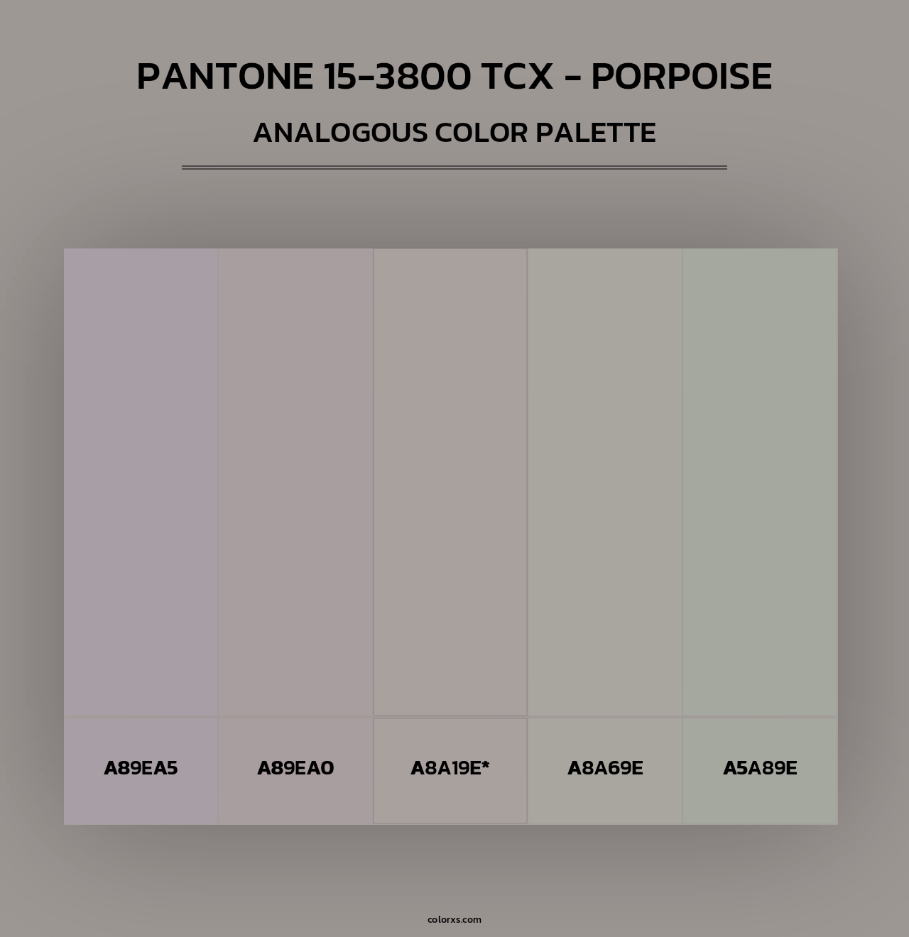 PANTONE 15-3800 TCX - Porpoise - Analogous Color Palette