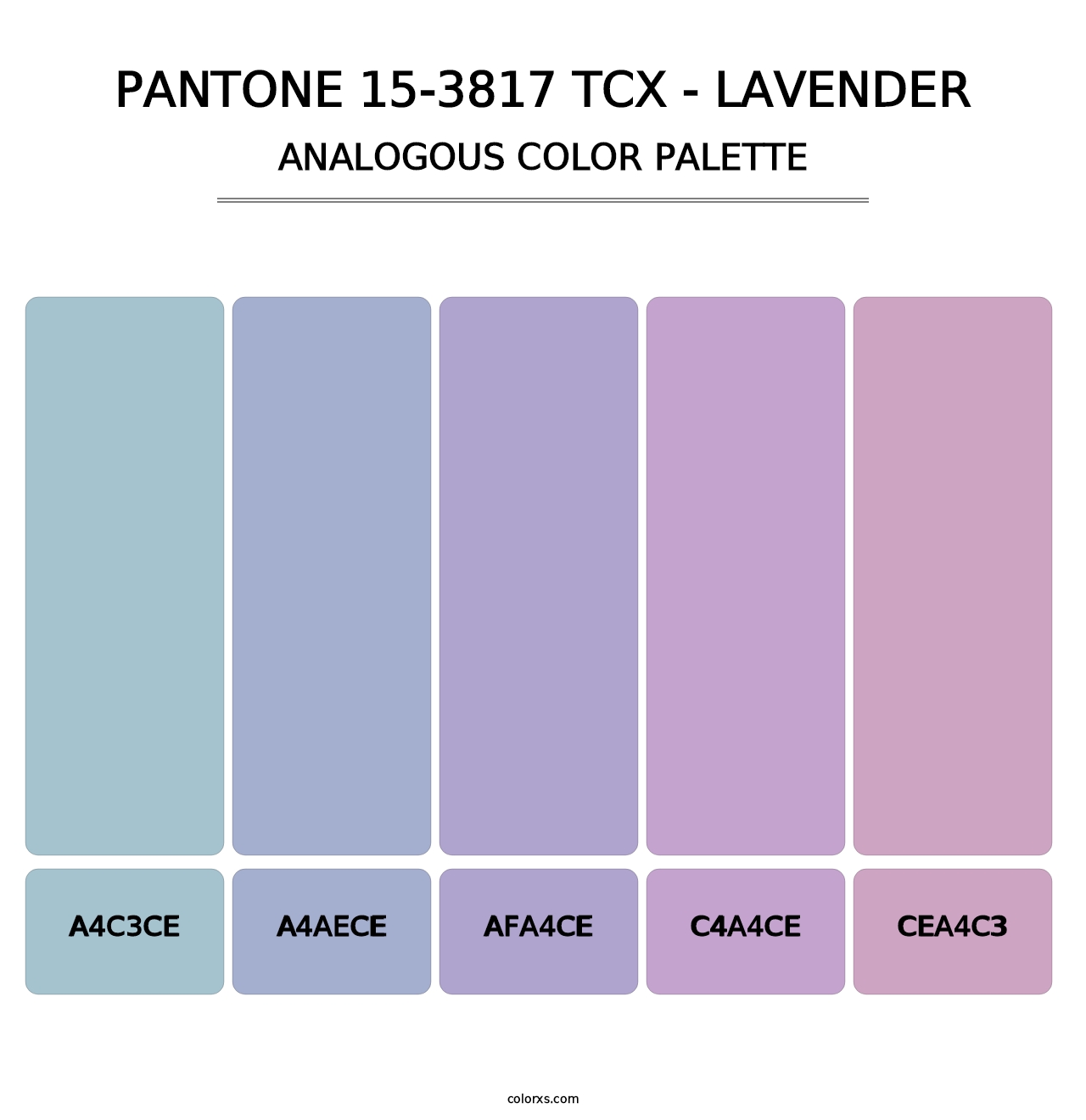PANTONE 15-3817 TCX - Lavender - Analogous Color Palette