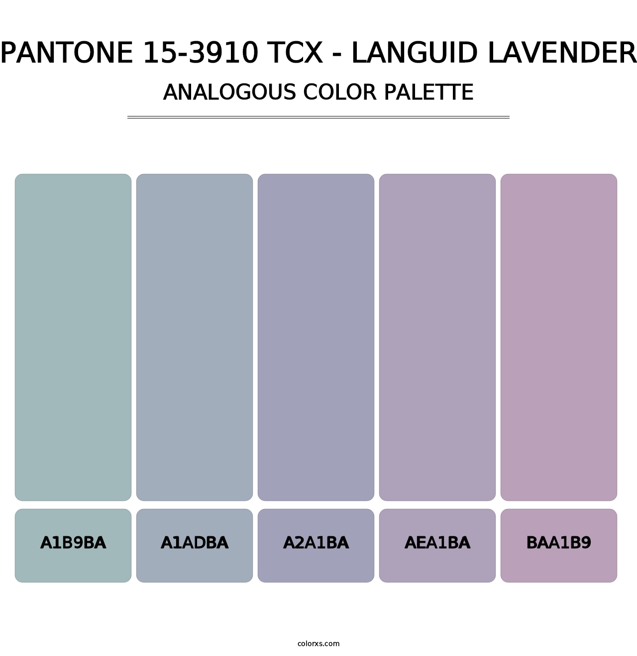 PANTONE 15-3910 TCX - Languid Lavender - Analogous Color Palette