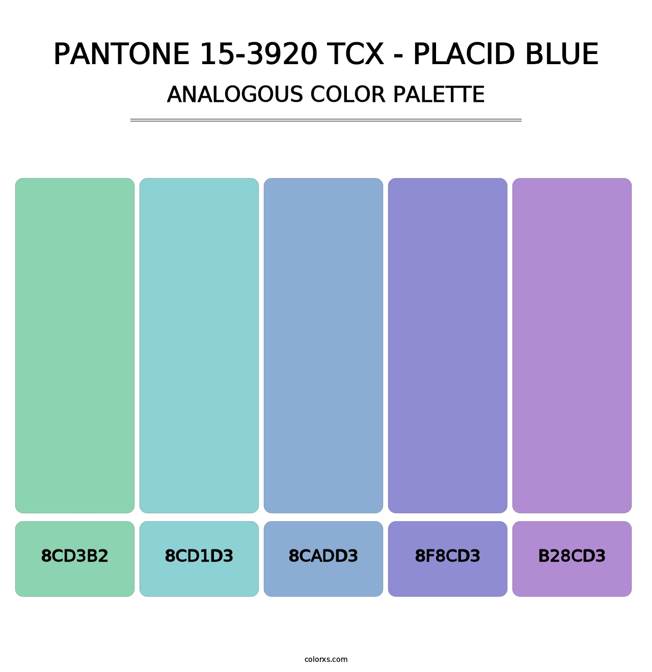 PANTONE 15-3920 TCX - Placid Blue - Analogous Color Palette