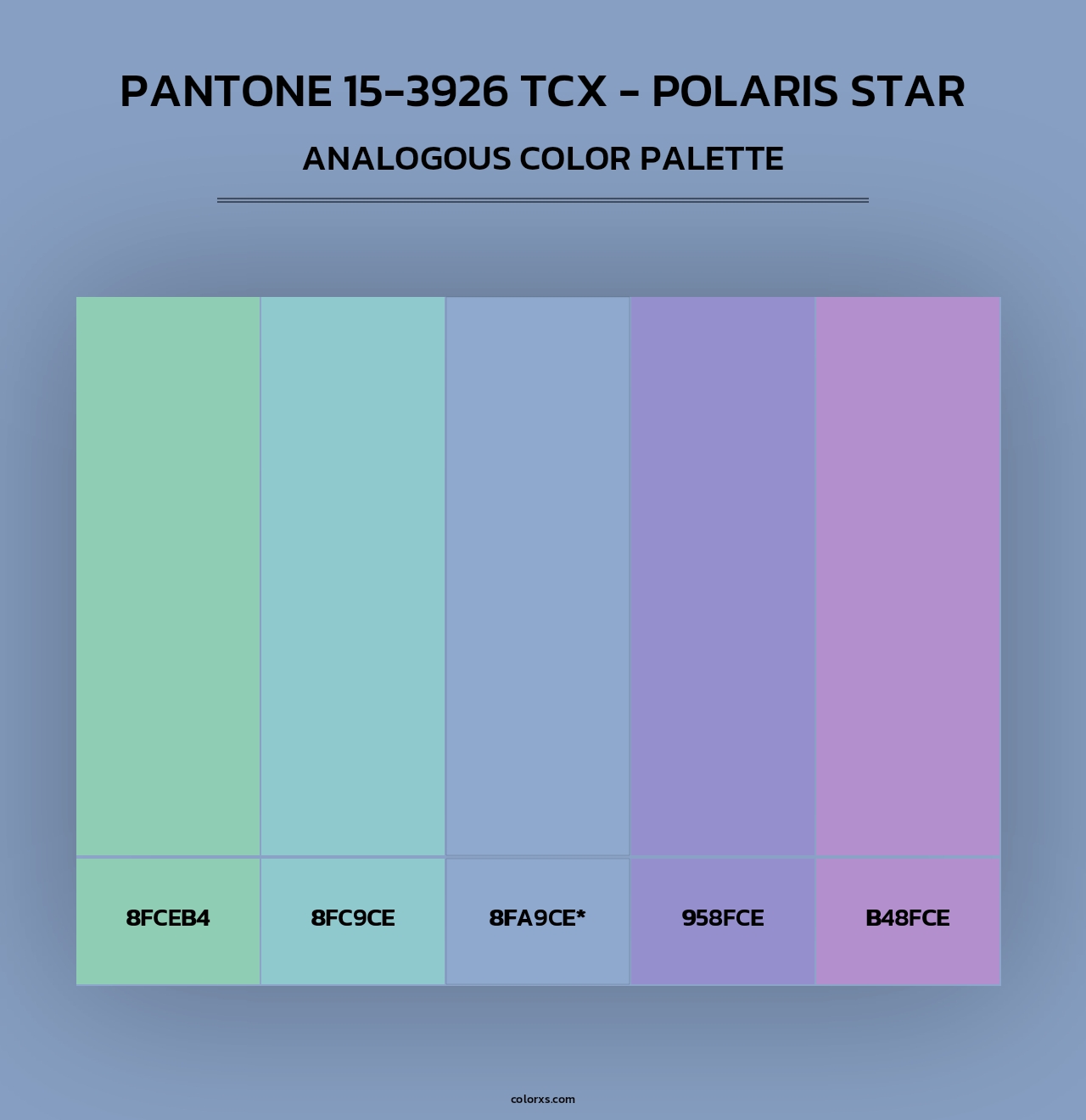 PANTONE 15-3926 TCX - Polaris Star - Analogous Color Palette