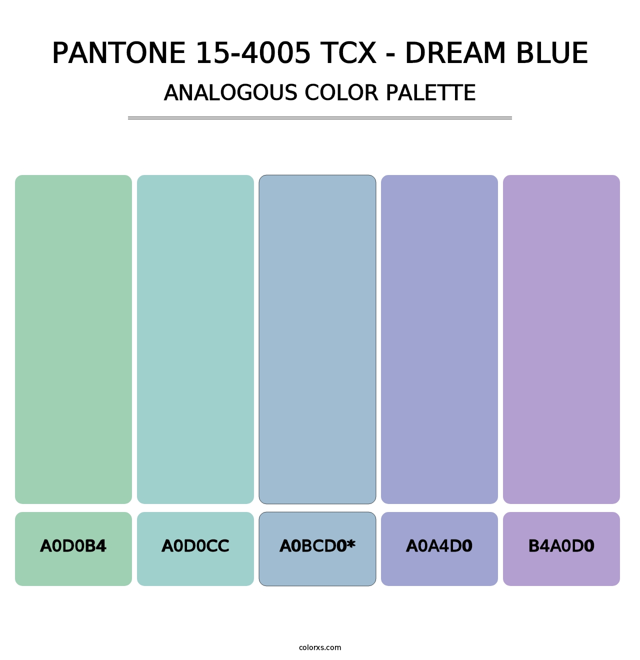 PANTONE 15-4005 TCX - Dream Blue - Analogous Color Palette