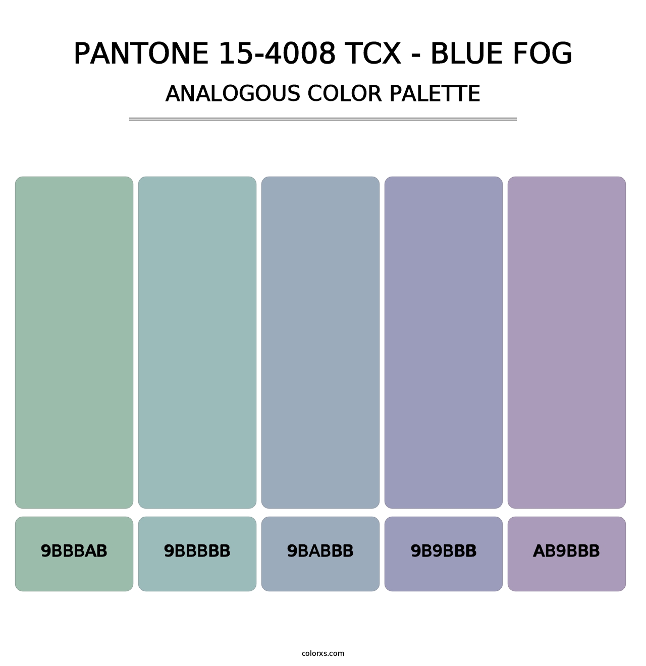 PANTONE 15-4008 TCX - Blue Fog - Analogous Color Palette