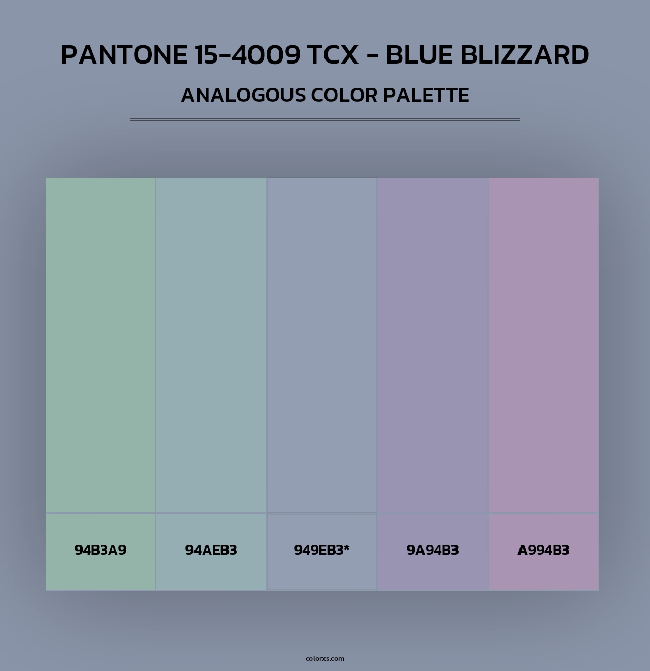 PANTONE 15-4009 TCX - Blue Blizzard - Analogous Color Palette
