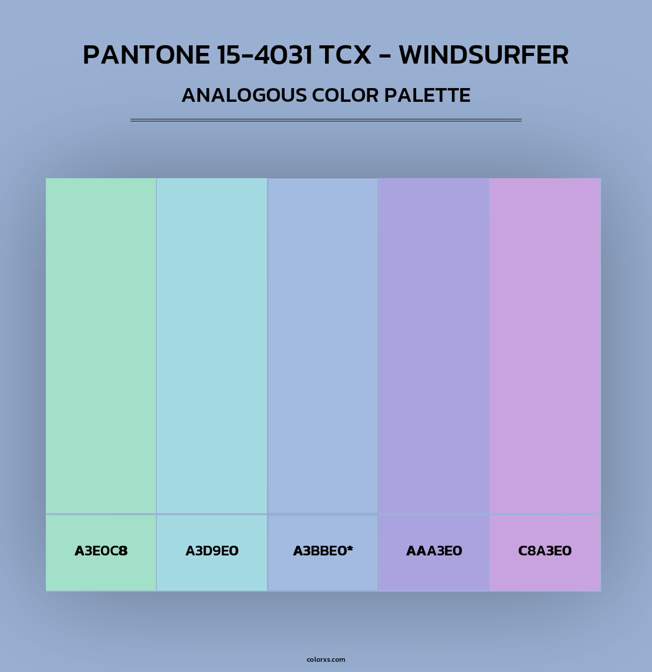 Pantone 15-4031 TCX - Windsurfer - Analogous Color Palette