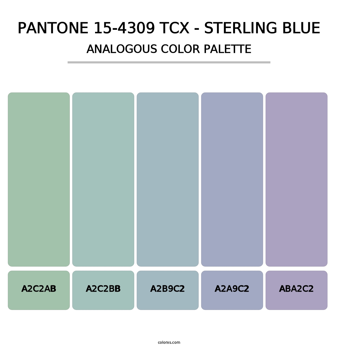 PANTONE 15-4309 TCX - Sterling Blue - Analogous Color Palette