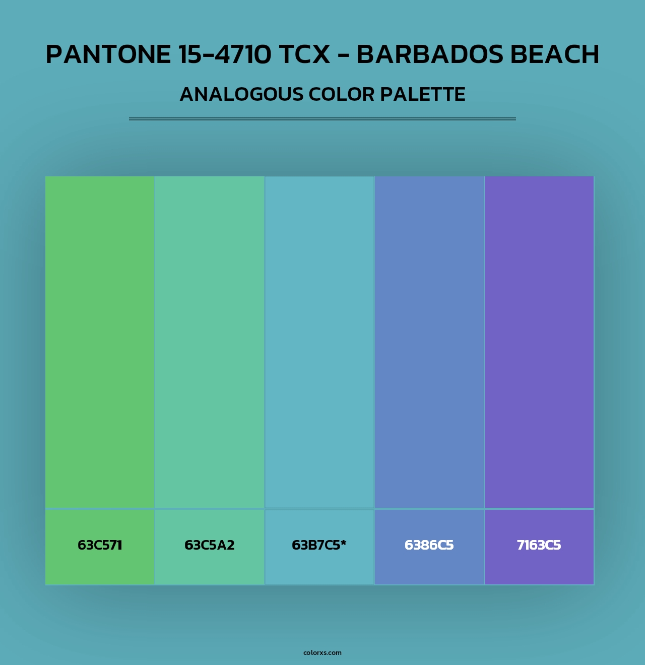 PANTONE 15-4710 TCX - Barbados Beach - Analogous Color Palette