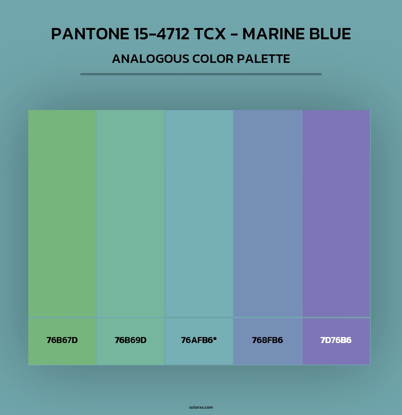 PANTONE 15-4712 TCX - Marine Blue - Analogous Color Palette
