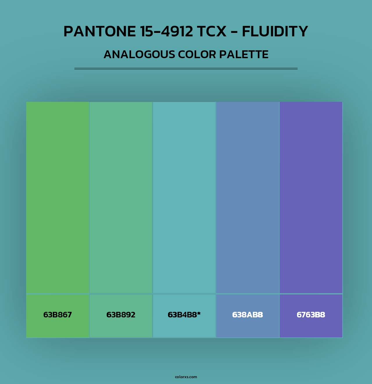 Pantone 15-4912 TCX - Fluidity - Analogous Color Palette