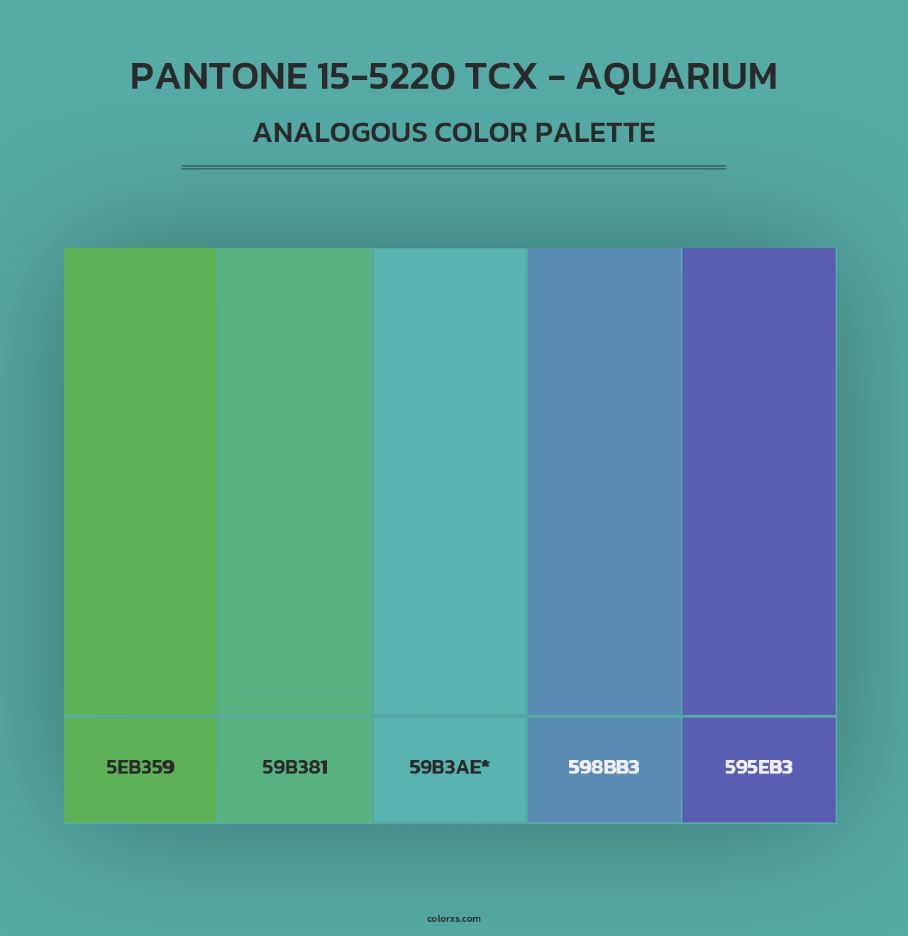 PANTONE 15-5220 TCX - Aquarium - Analogous Color Palette