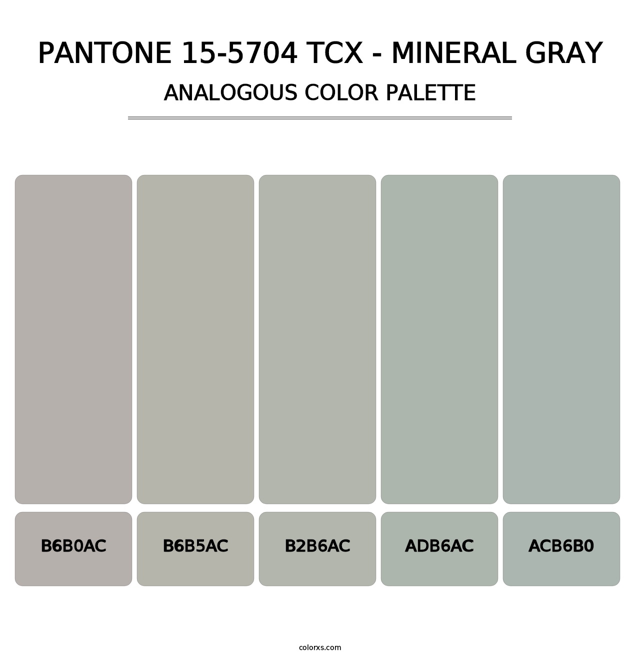 PANTONE 15-5704 TCX - Mineral Gray - Analogous Color Palette