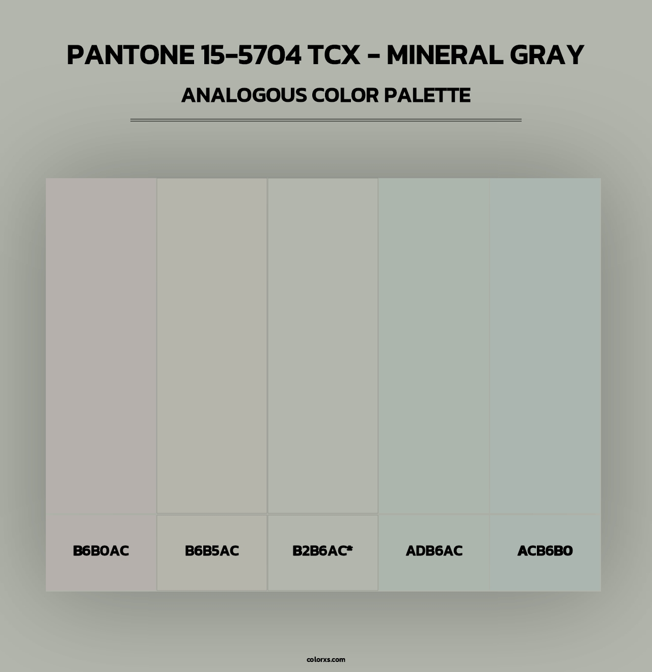 PANTONE 15-5704 TCX - Mineral Gray - Analogous Color Palette