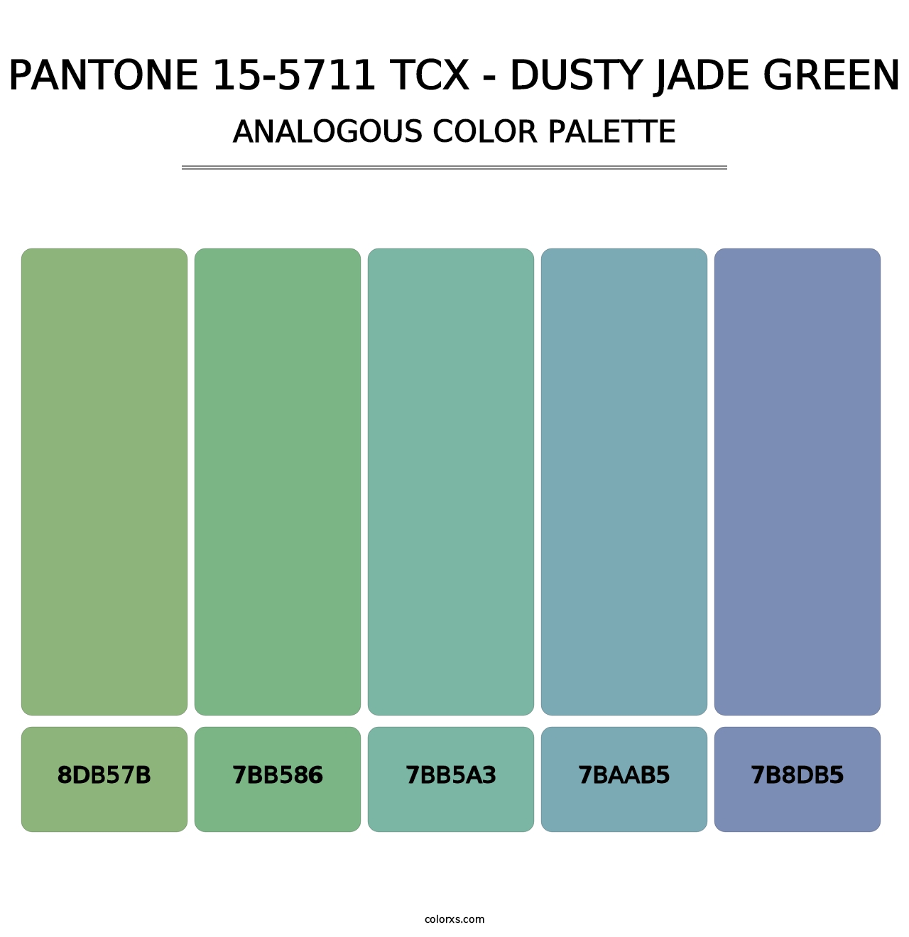 PANTONE 15-5711 TCX - Dusty Jade Green - Analogous Color Palette