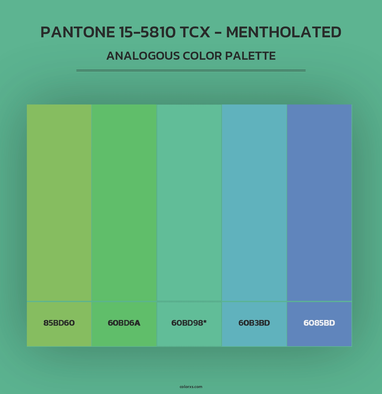 PANTONE 15-5810 TCX - Mentholated - Analogous Color Palette