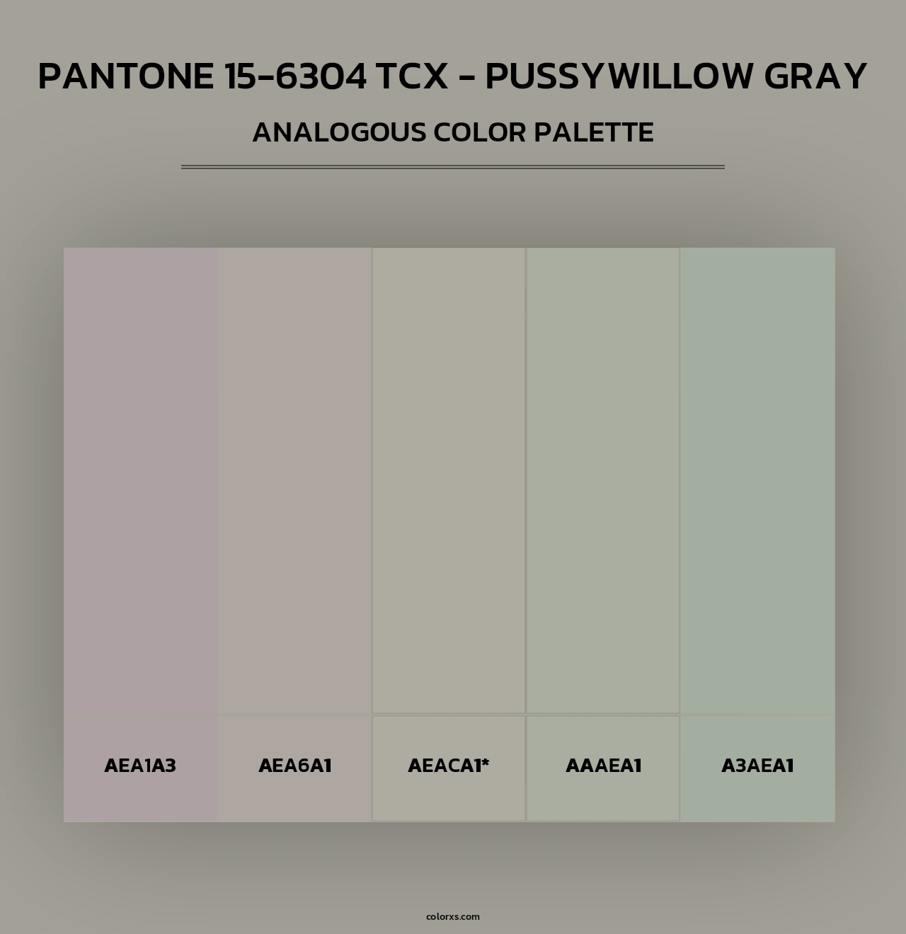 PANTONE 15-6304 TCX - Pussywillow Gray - Analogous Color Palette