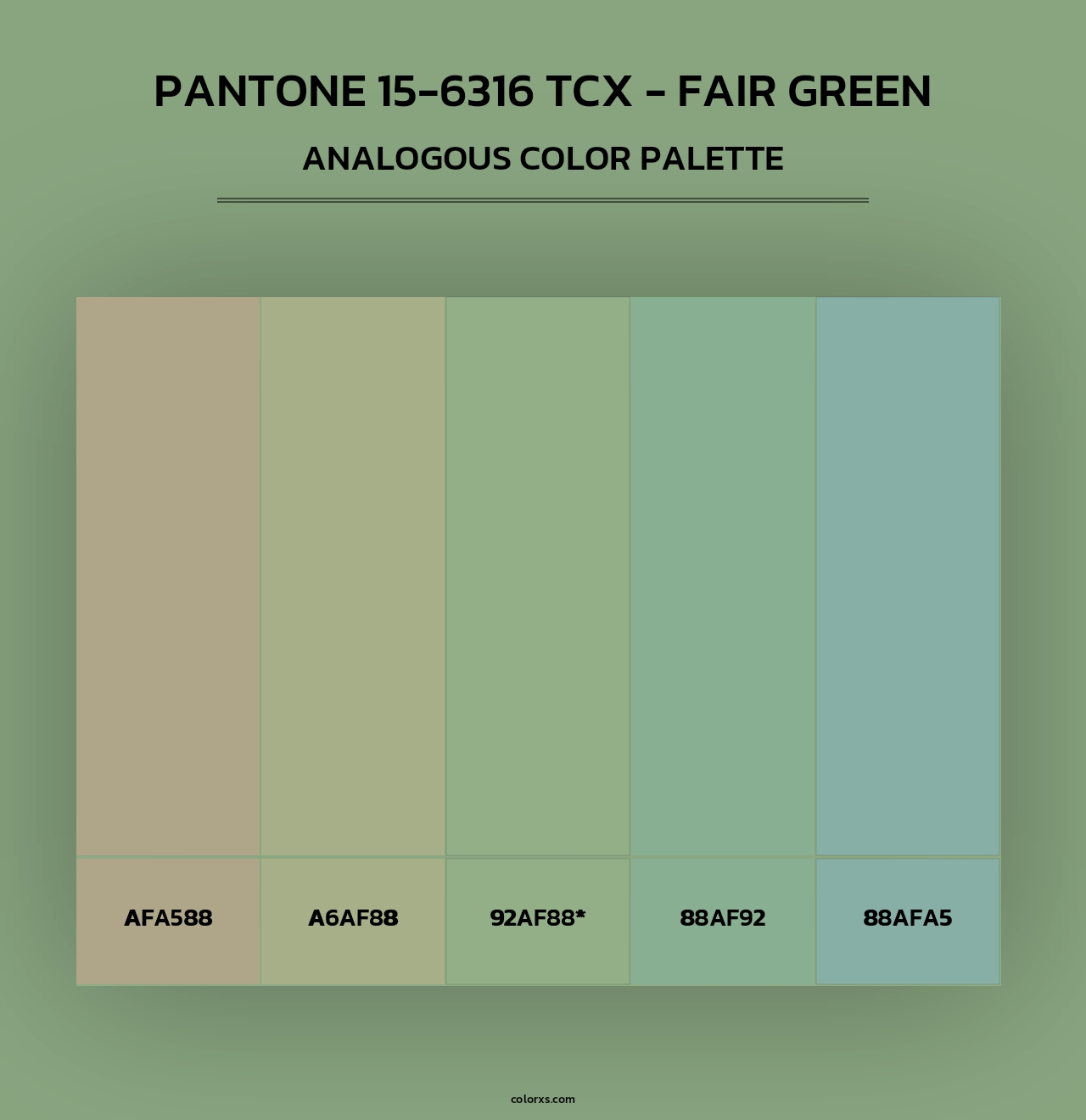 PANTONE 15-6316 TCX - Fair Green - Analogous Color Palette