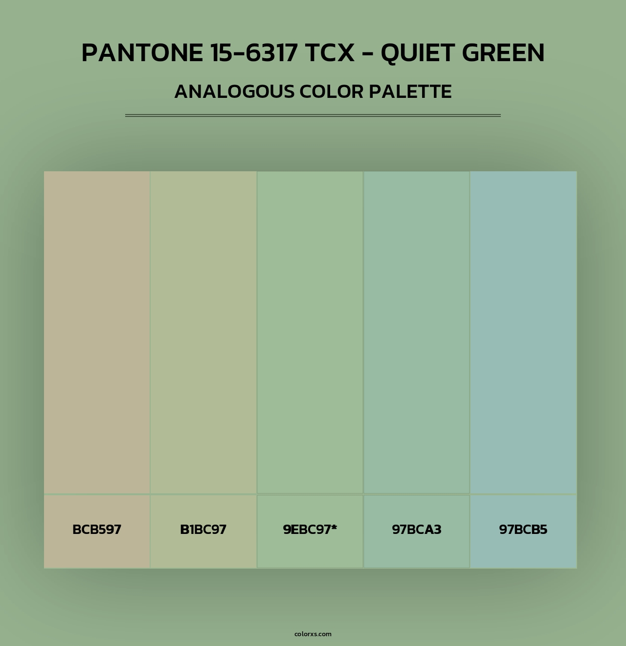 PANTONE 15-6317 TCX - Quiet Green - Analogous Color Palette