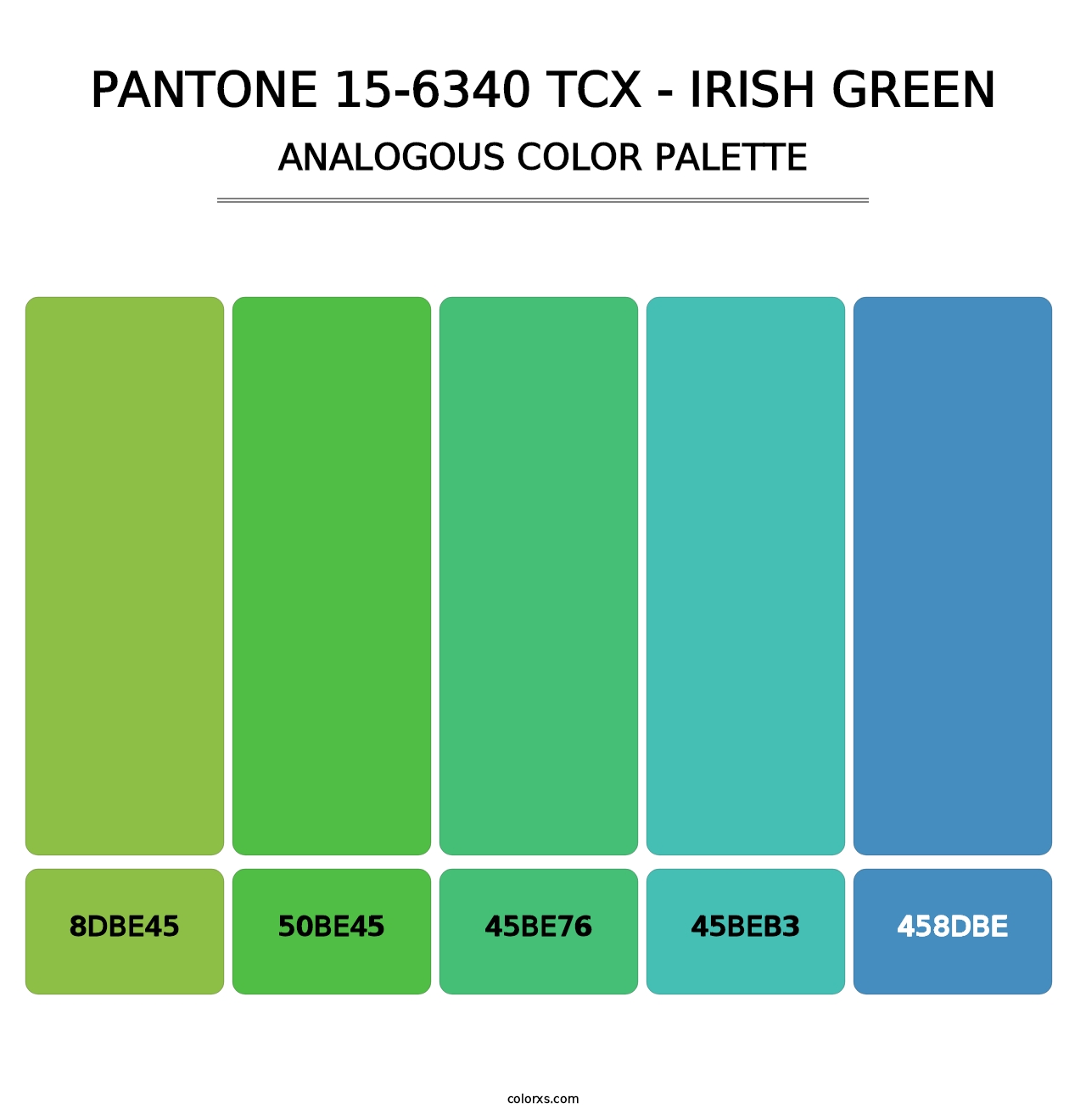 PANTONE 15-6340 TCX - Irish Green - Analogous Color Palette