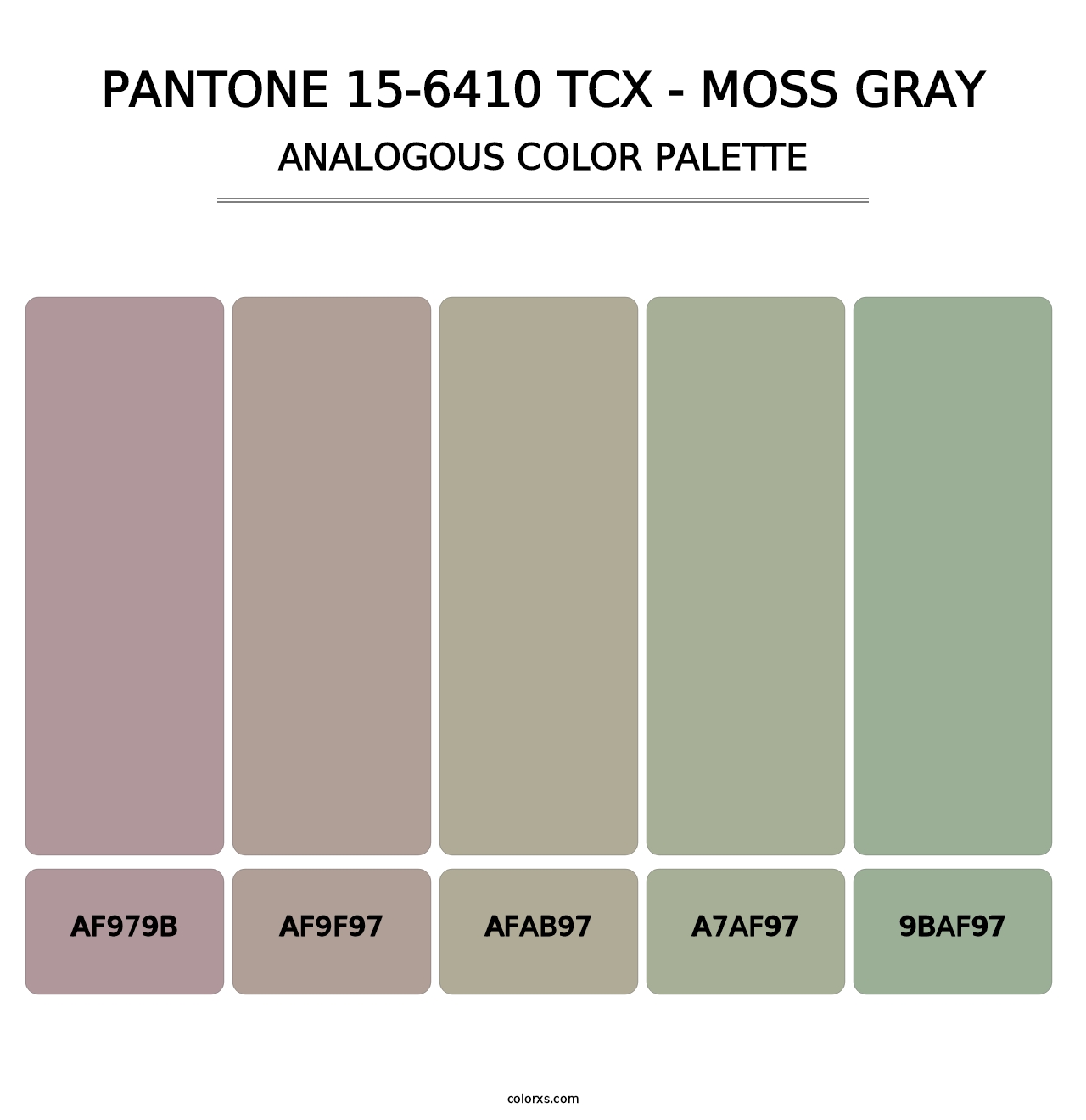 PANTONE 15-6410 TCX - Moss Gray - Analogous Color Palette