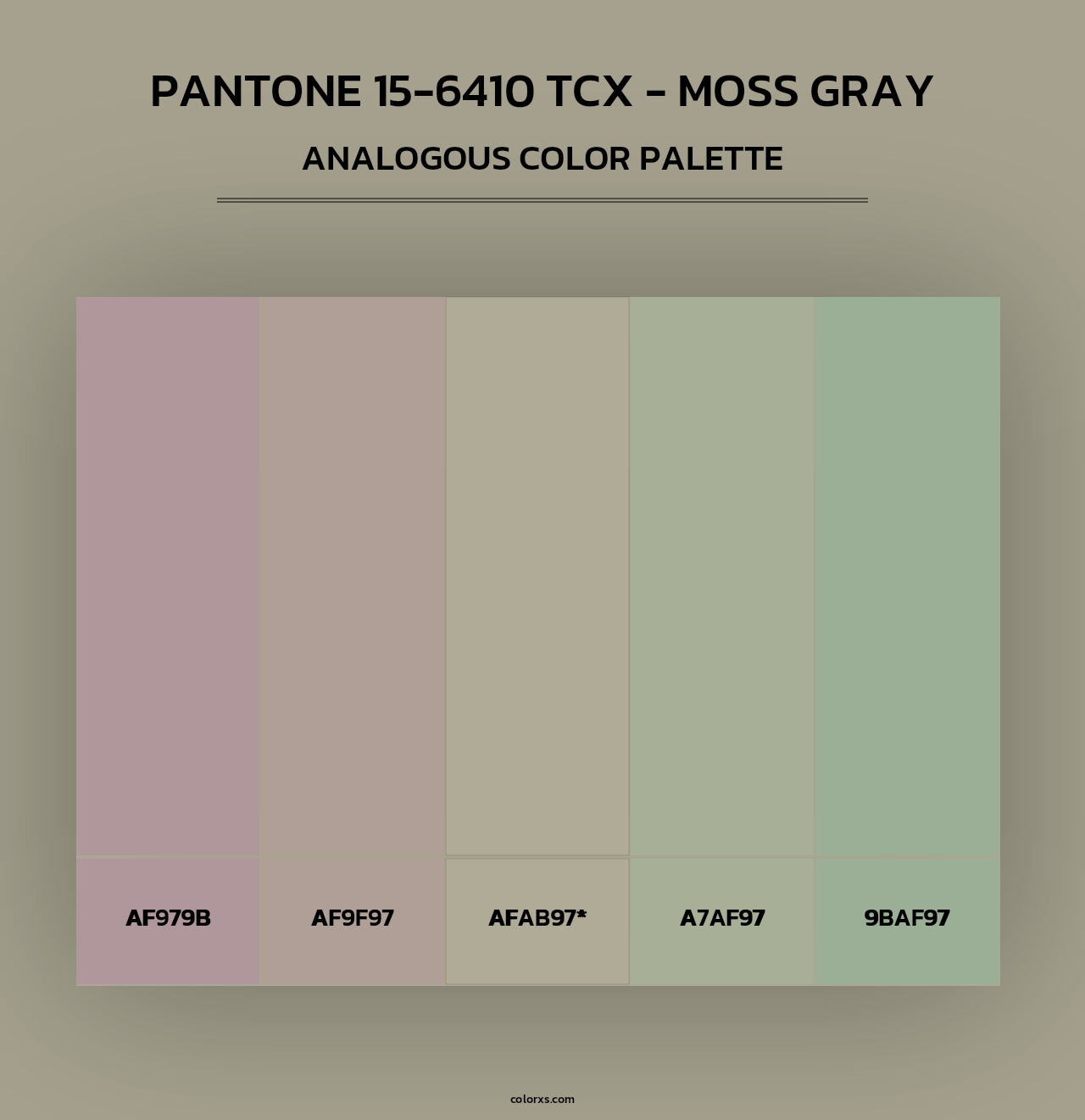 PANTONE 15-6410 TCX - Moss Gray - Analogous Color Palette
