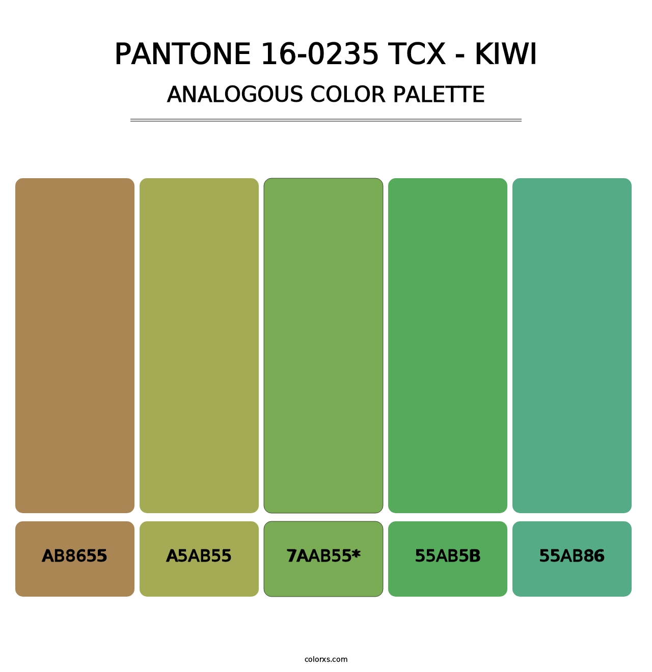 PANTONE 16-0235 TCX - Kiwi - Analogous Color Palette