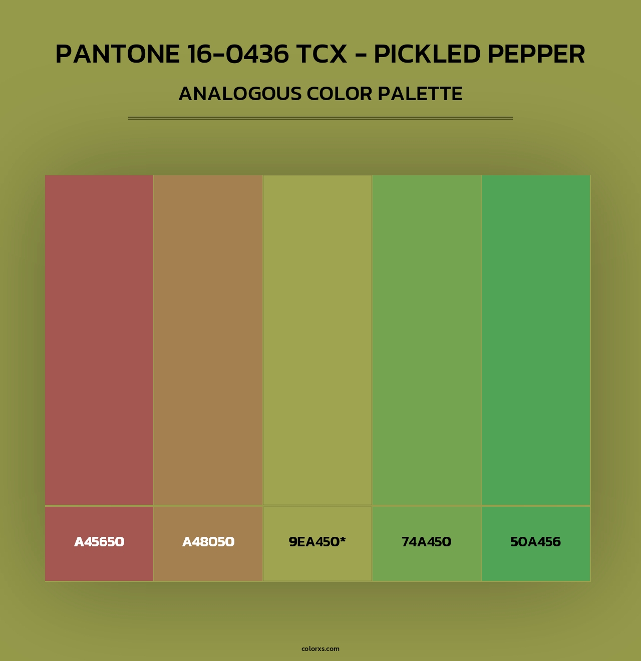 PANTONE 16-0436 TCX - Pickled Pepper - Analogous Color Palette