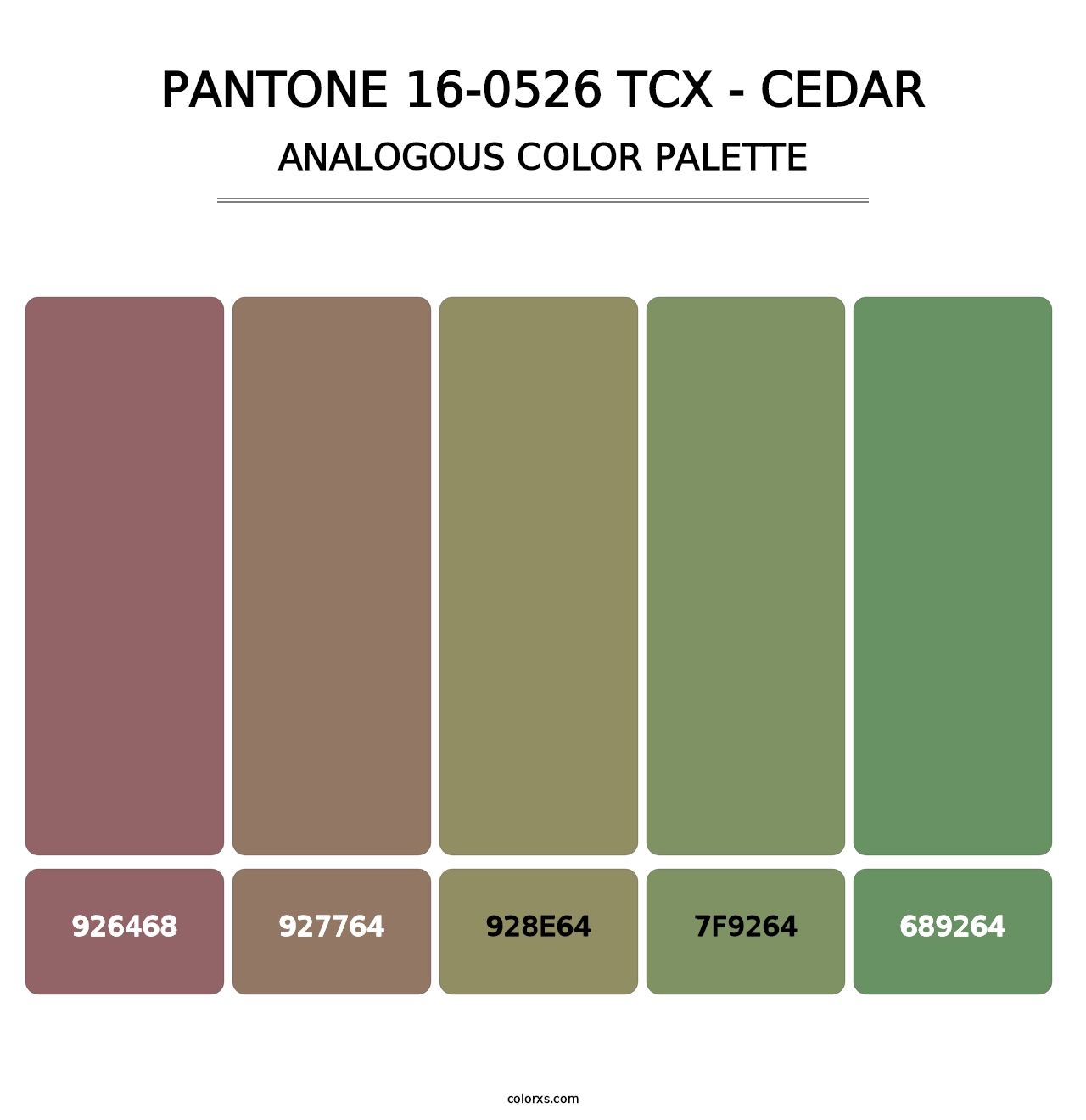 PANTONE 16-0526 TCX - Cedar - Analogous Color Palette